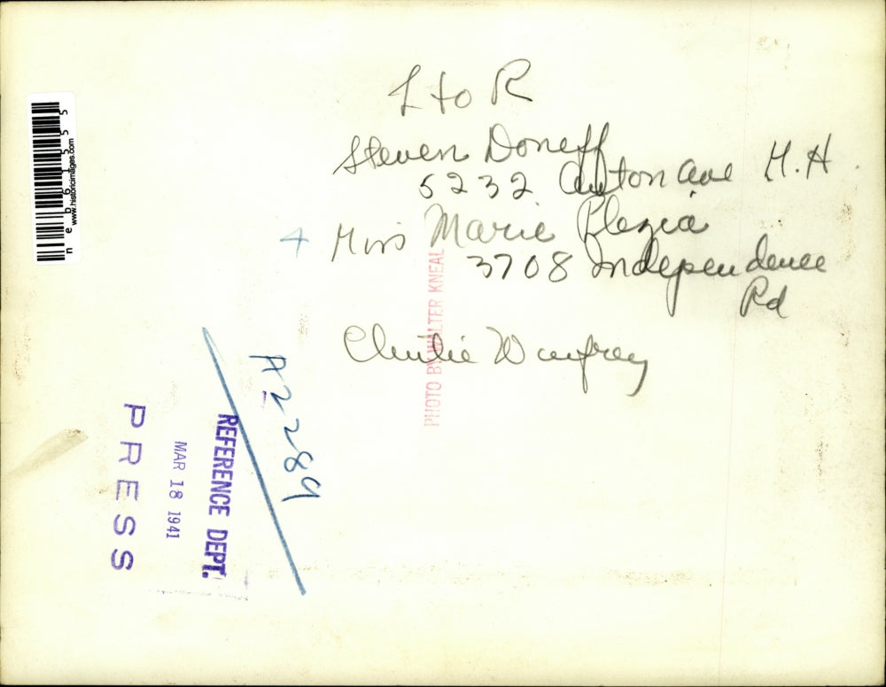 1941 Press Photo Steven Doneff, Marie Plezia, C. Winfrey, Red Cross - neb61555