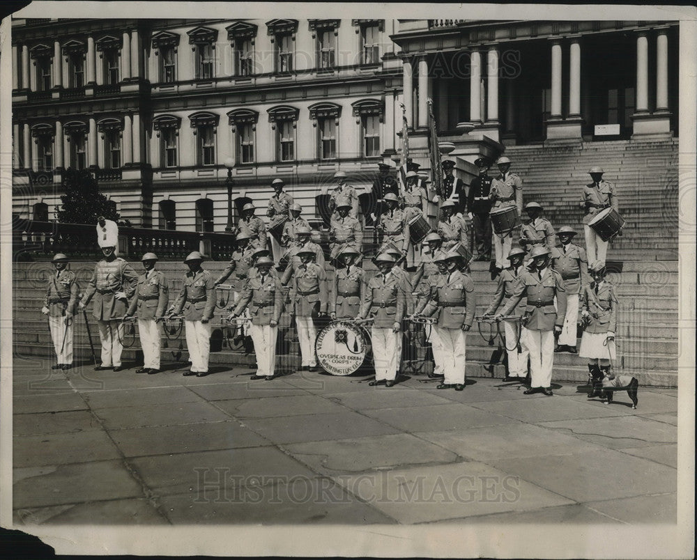 1929 Press Photo Veteran of Foreign Wars Band inspected in their new Uniform - Historic Images