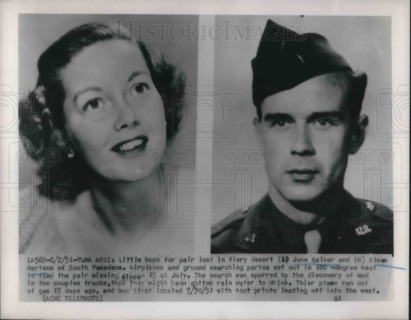 Load image into Gallery viewer, 1950 Press Photo June Walker and Klaus Martens Went Missing
