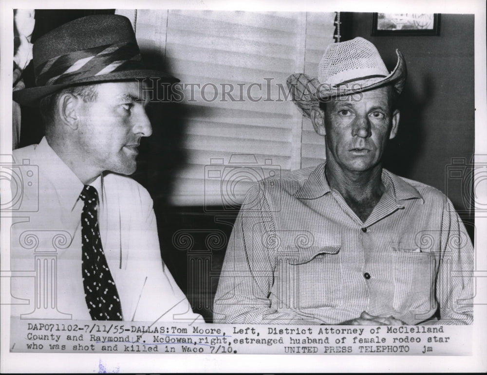 1955 Press Photo Tom Moore, District Attorney, McClelland County, Ray McGowan- Historic Images