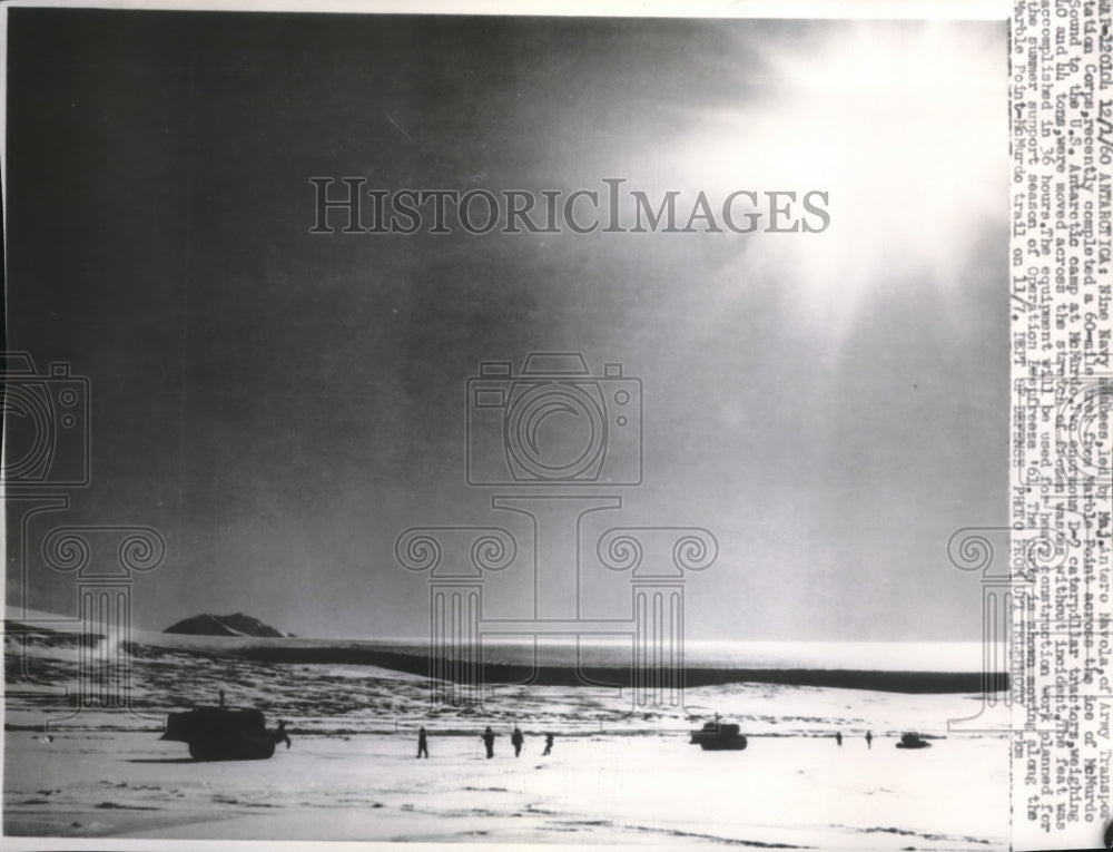 1960 Press Photo Navy crew moving along Marble Point-McMurdo Trail - neb65227- Historic Images