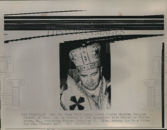 1967 Press Photo Bishop Stephen Kocisko Named Bishop of Byzantine in Pittsburgh