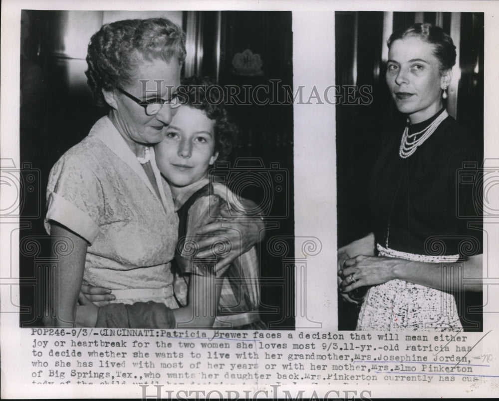 1954 Press Photo Pat Brewer, mom Mrs Pinkerton & grandmom Mrs Jordan- Historic Images