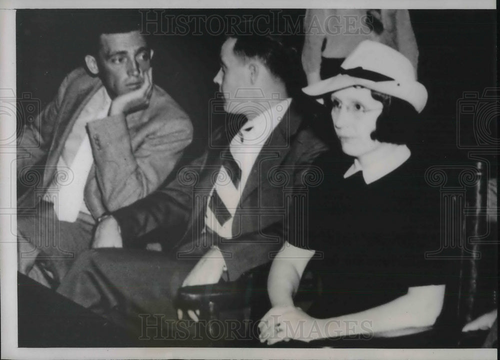 1939 Press Photo Mrs Alice Austin, Theo & Reedy Simmons at murder trial in ILL