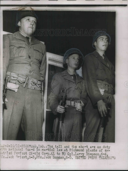 1955 Press Photo National Guardsmen Cpl Larry Simpson Pfc Jack Griest Pfc Duncan- Historic Images
