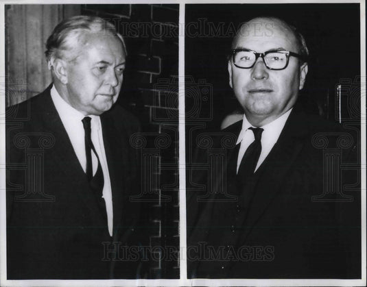 1968 Press Photo Prime Minister Harold Wilson, Exchecquer Chancellor Roy Jenkins- Historic Images