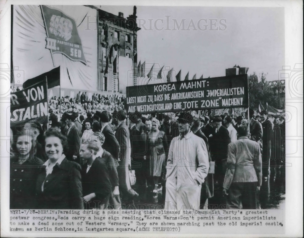 1950 Press Photo Communist Party Congress meeting in East Berlin Germany- Historic Images