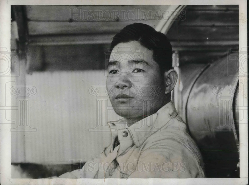 1932 Press Photo Seiji Yosjihara Japanese aviator at Oakland Ca airport
