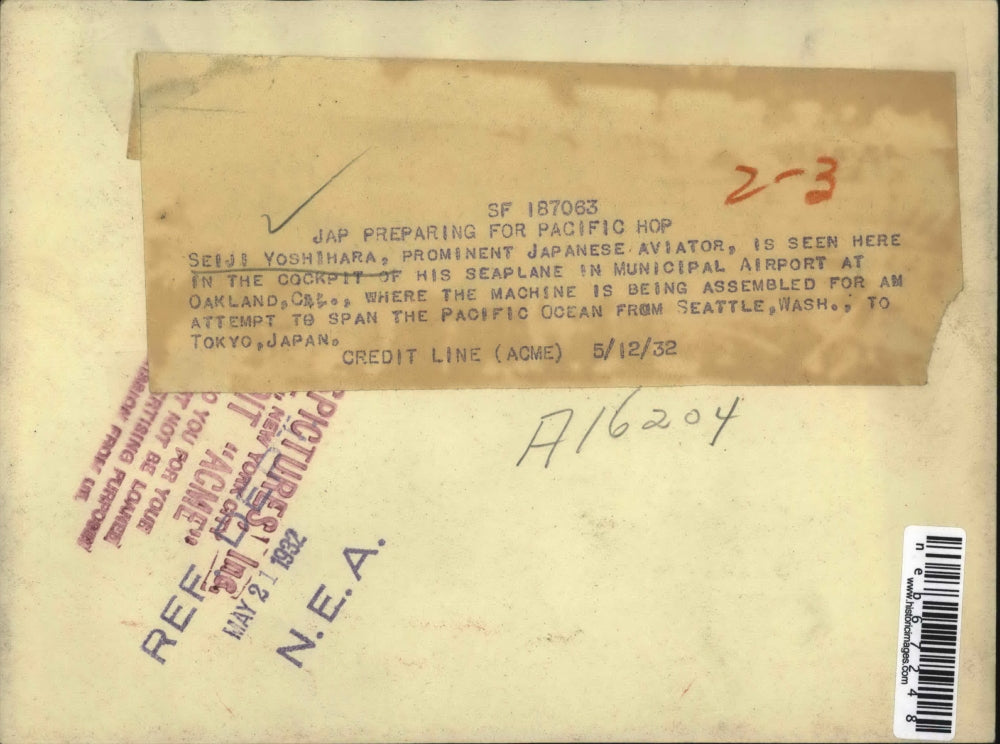 1932 Press Photo Seiji Yosjihara Japanese aviator at Oakland Ca airport