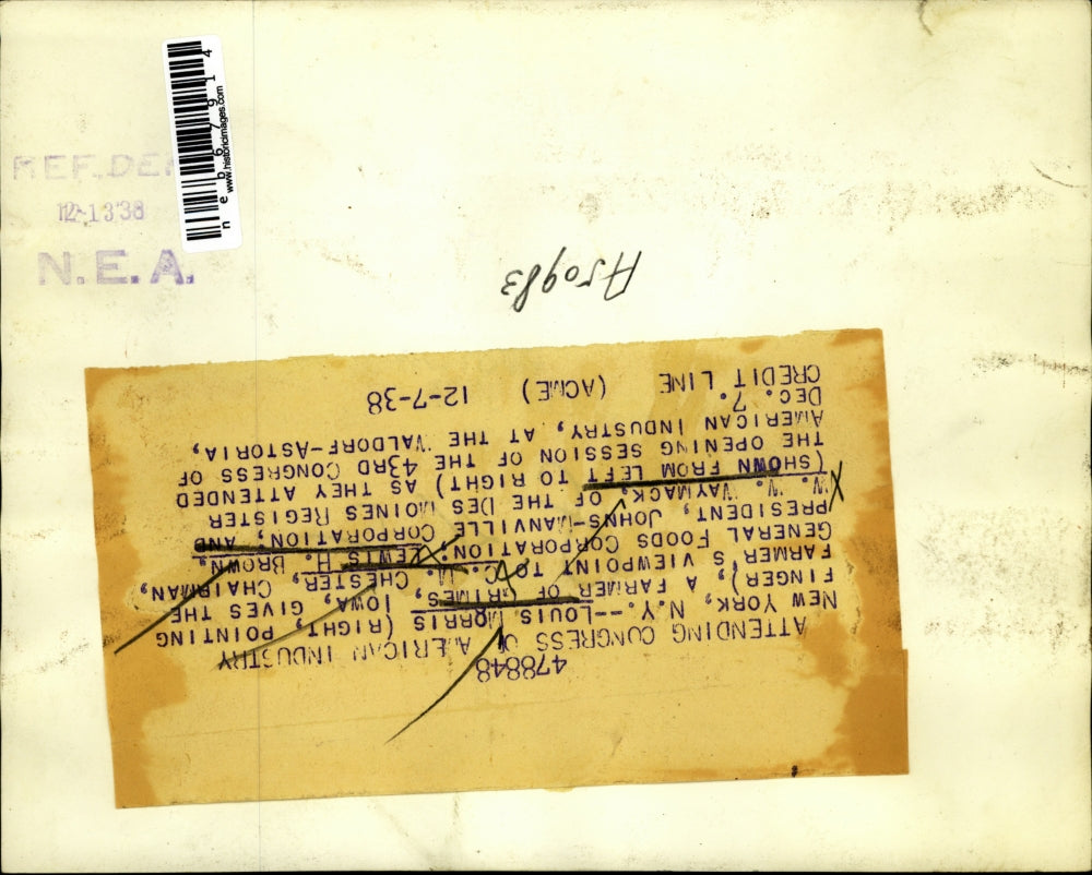 1938 Press Photo Louis Morris, CM Chester of General Foods, Lewis Brown