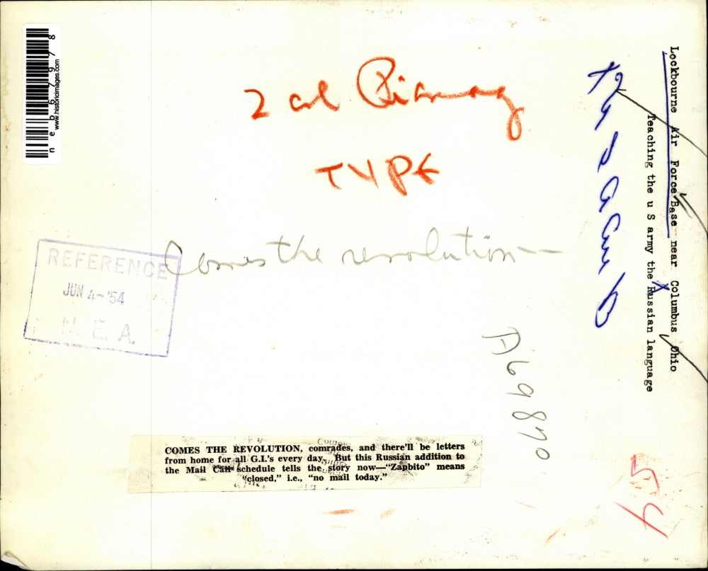 1964 Press Photo Russian sign for mail call at Lockbourne AFB in Ohio