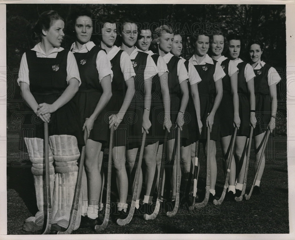 1938 Press Photo Bryn Mawr hockey team Jane Hillock, Anne Pike, Mary Boreleau- Historic Images