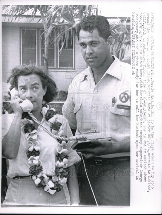1964 Press Photo Mrs.Jerrie Mock, first women to fly solo around the world