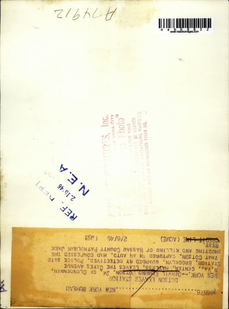 1946 Press Photo Denvil Edmund Dotson confessed killing of Nassau Patrolman