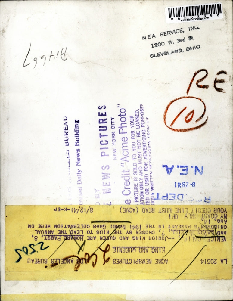 1941 Press Photo Junior King and Queen at Annual Children in Nardi Gras