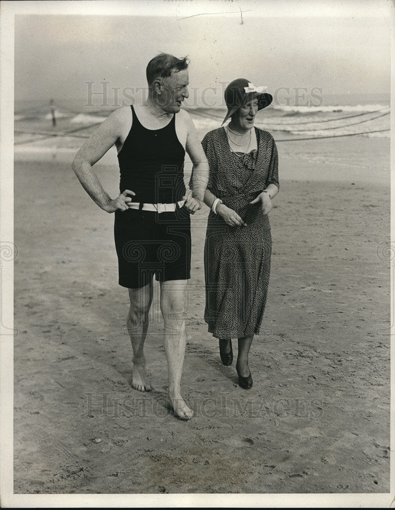 1931 Press Photo Edward P.Mulbodney Commissioner of N.Y. Police with daughter
