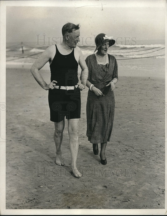 1931 Press Photo Edward P.Mulbodney Commissioner of N.Y. Police with daughter