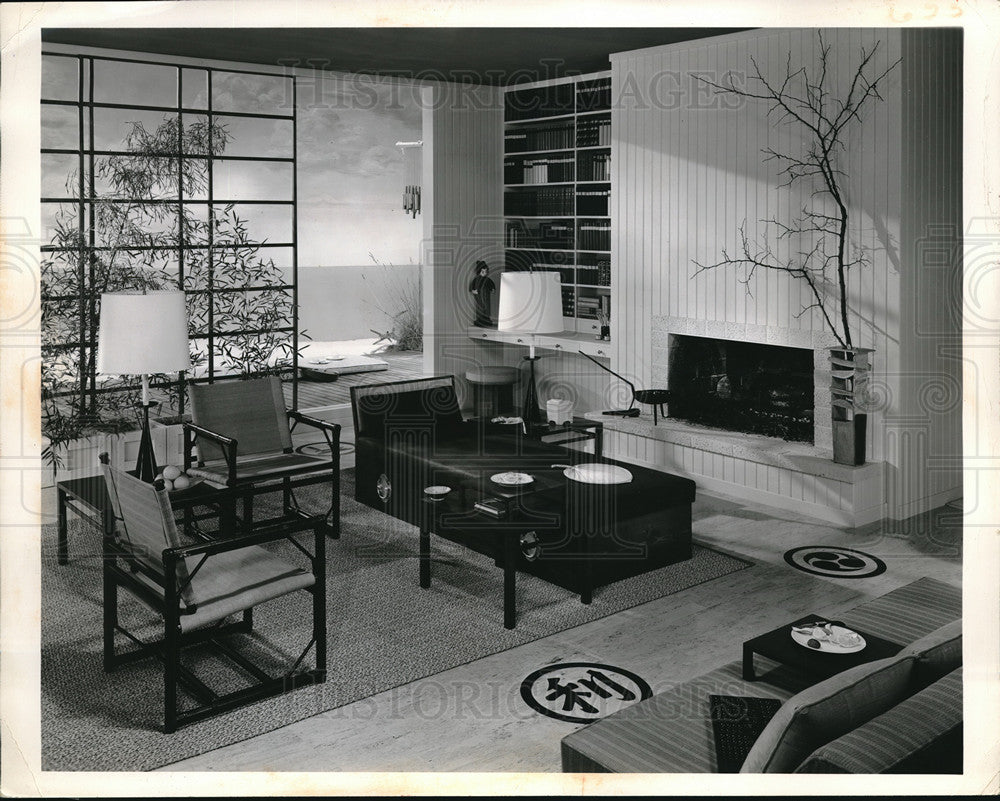 1960 Press Photo Japanese design Living Room - neb69336