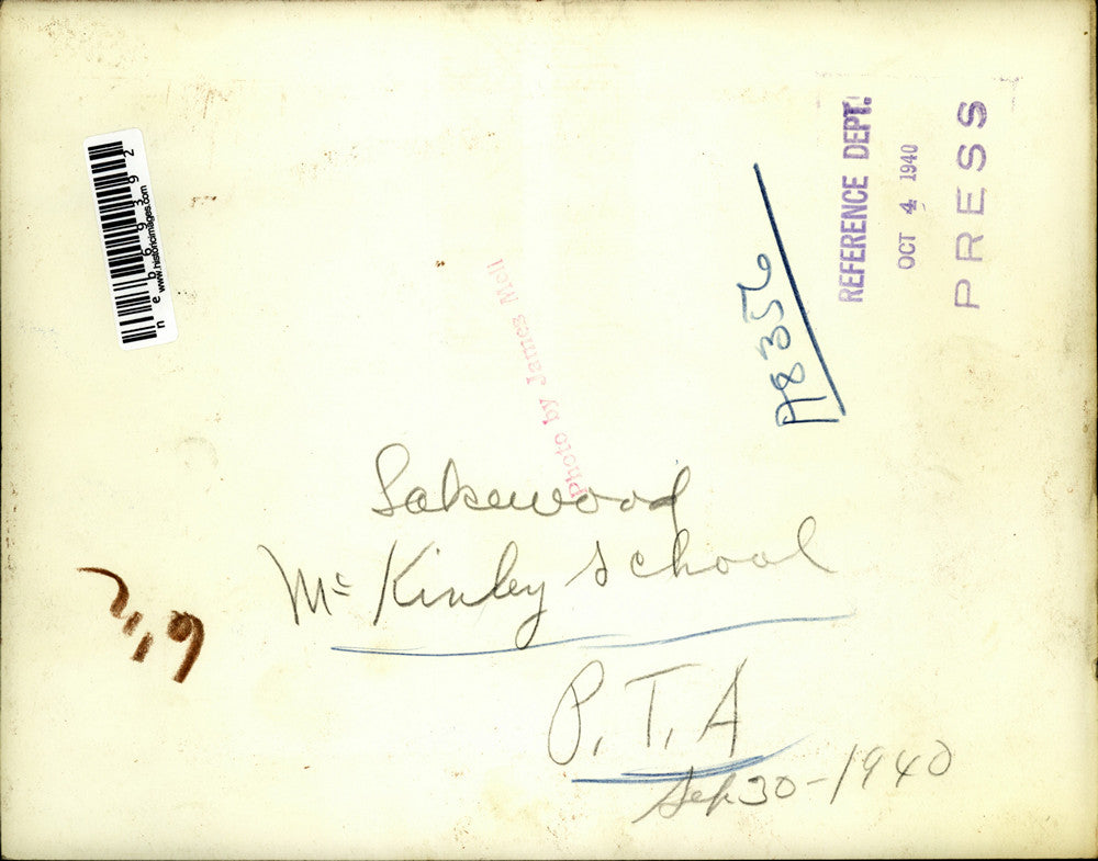 1940 Press Photo Lakewood McKinley School PTA - neb69392