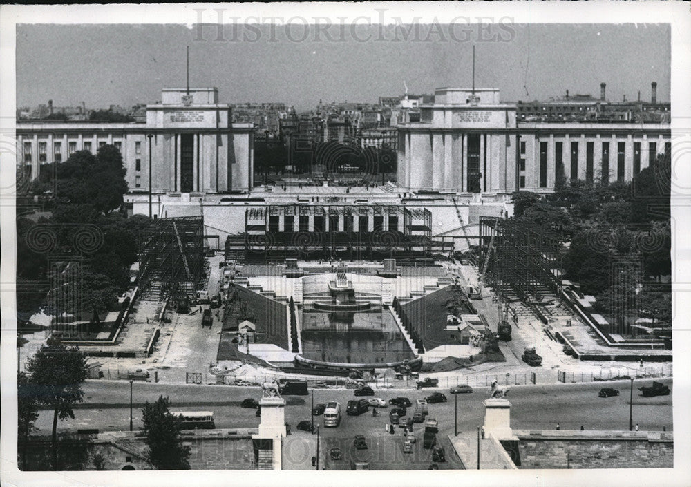 1951 Press Photo Paris France United Nations Assembly Building Trocadero Gardens