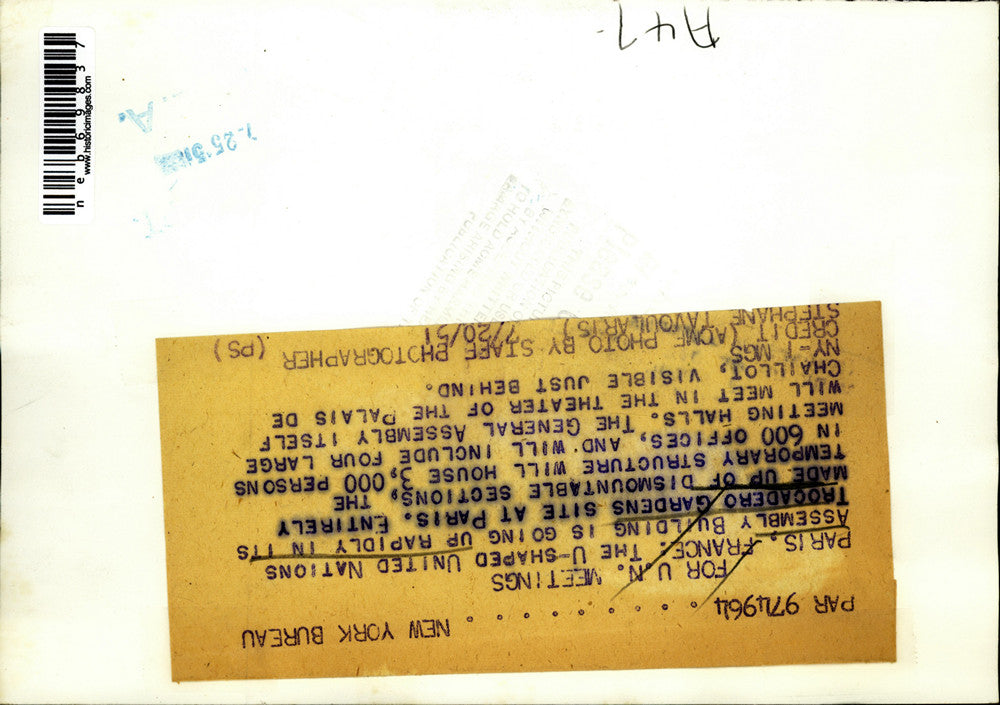 1951 Press Photo Paris France United Nations Assembly Building Trocadero Gardens