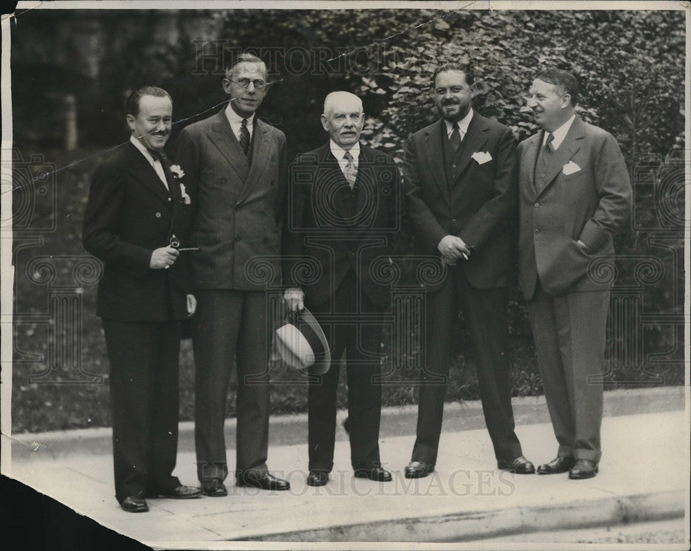 1930 Press Photo Roy Howard,GB Parkin,RF Paine,Bob Soupps,W Hawkins