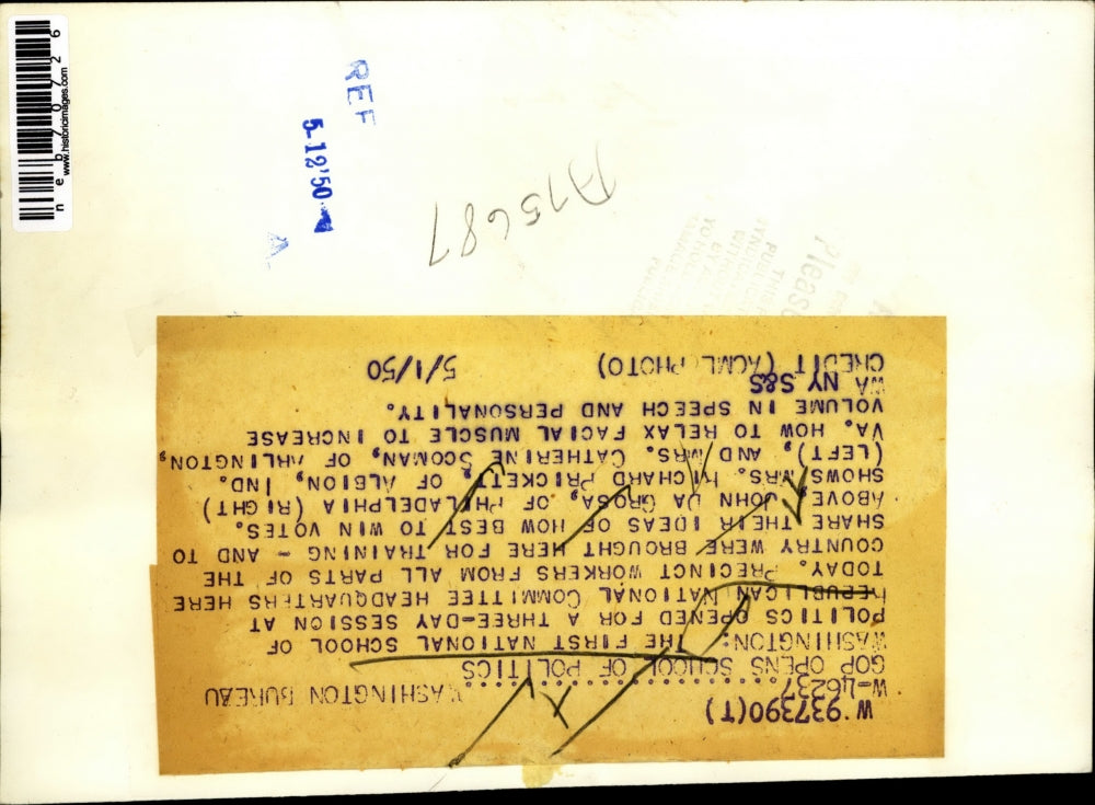 1950 Press Photo School of Politics, John Grosa, Mrs. Prickett, Catherin Scoman