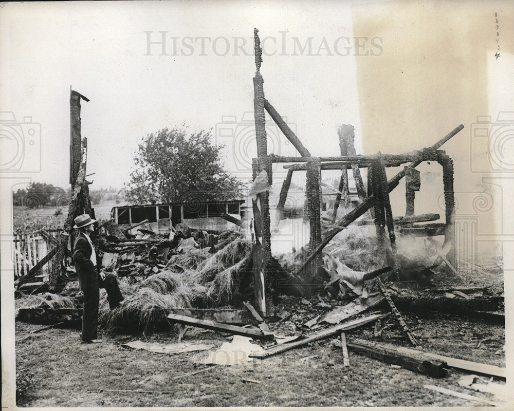 1933 Press Photo Lancaster, pa homes burned after lightning strike - neb70745