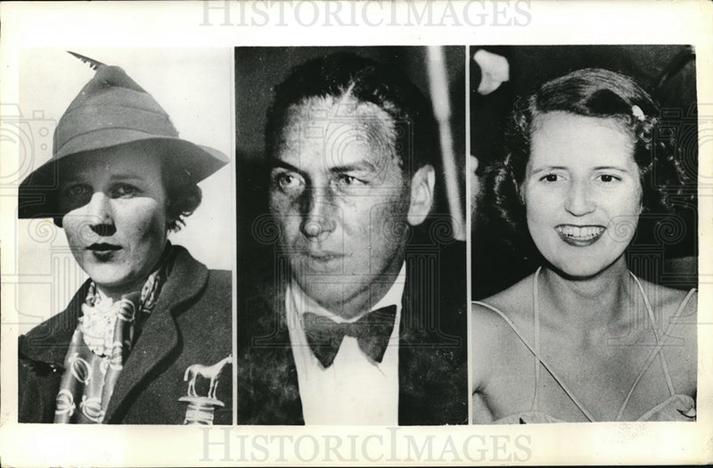 Load image into Gallery viewer, 1939 Press Photo Tommy Manville &amp; teo of his many wives
