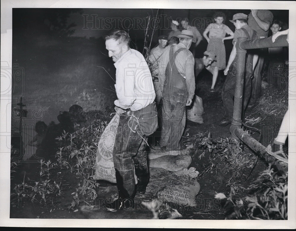 1941 Press Photo Kansas Leavenworth Flooding