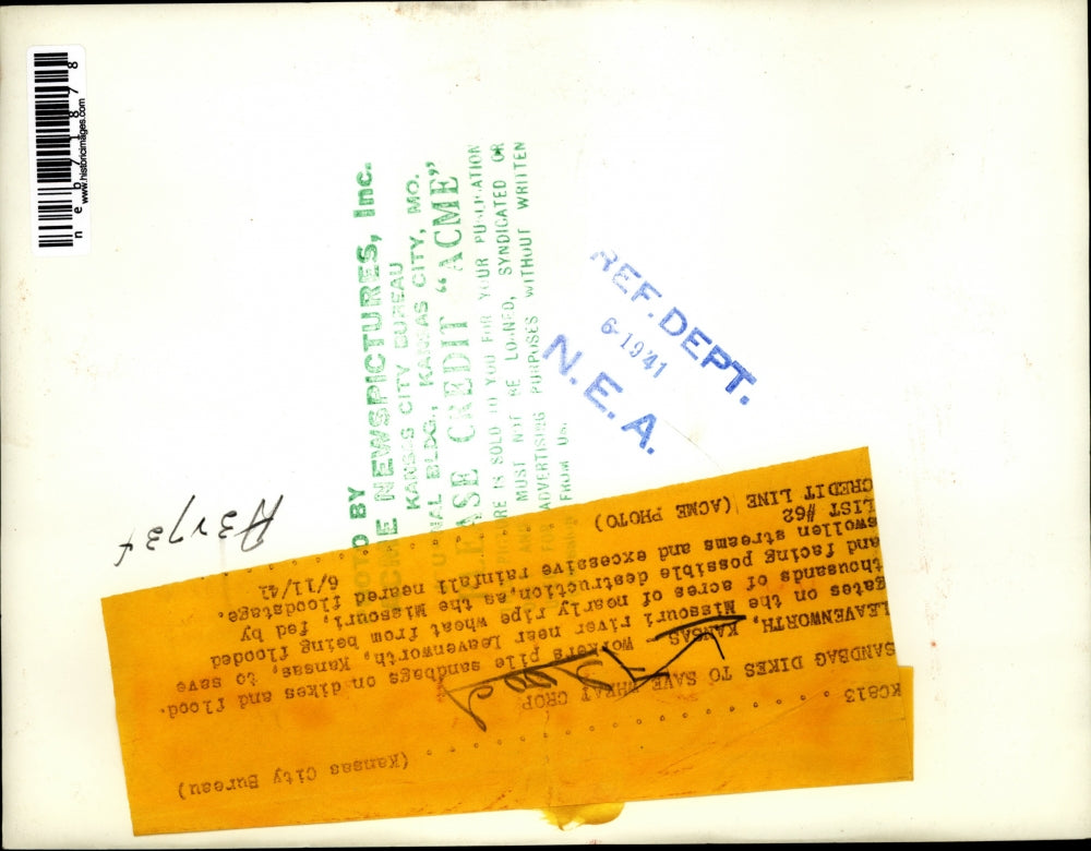 1941 Press Photo Kansas Leavenworth Flooding