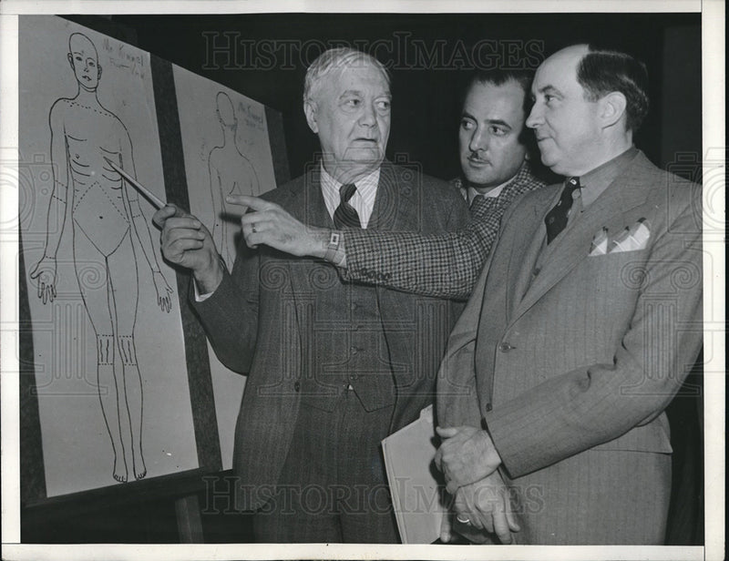 Load image into Gallery viewer, 1938 Press Photo Dr Wagner,E Roll &amp; atty J Giesler at Wright trial - neb73239
