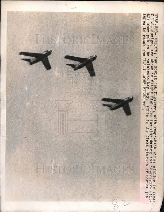 1949 Press Photo Soviet Fighter Jets Similar to US Design - neb73333