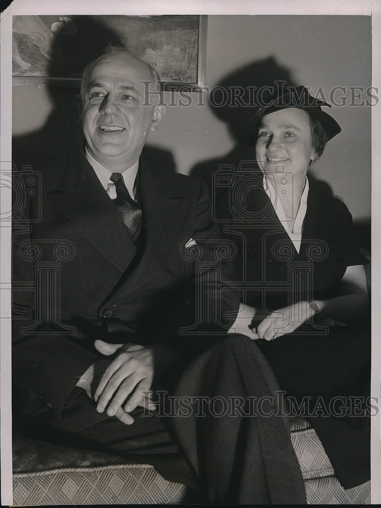 1937 Press Photo Mr &amp; Mrs Clarence A. Dykstra. new Pres. of Univ. of Wis- Historic Images