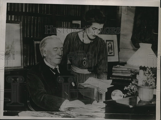 1924 Press Photo Former Premier H. H. Asquith and his wife in their home- Historic Images