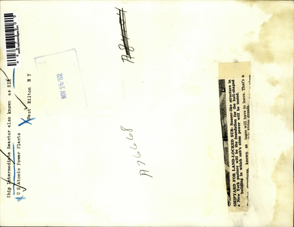 1952 Press Photo Overhead view of construction of atom power test plant in NY