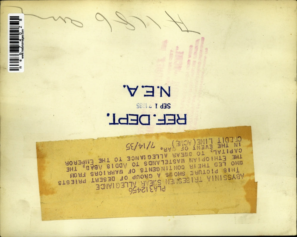 1935 Press Photo Abyssinian tribesmen & desrt priests at Addis Ababa - neb74028