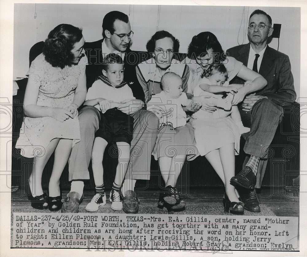 1949 Press Photo Fort Worth Texas EA Gillis Golden Rule Foundation Children- Historic Images