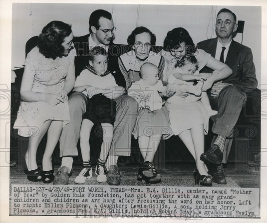1949 Press Photo Fort Worth Texas EA Gillis Golden Rule Foundation Children- Historic Images