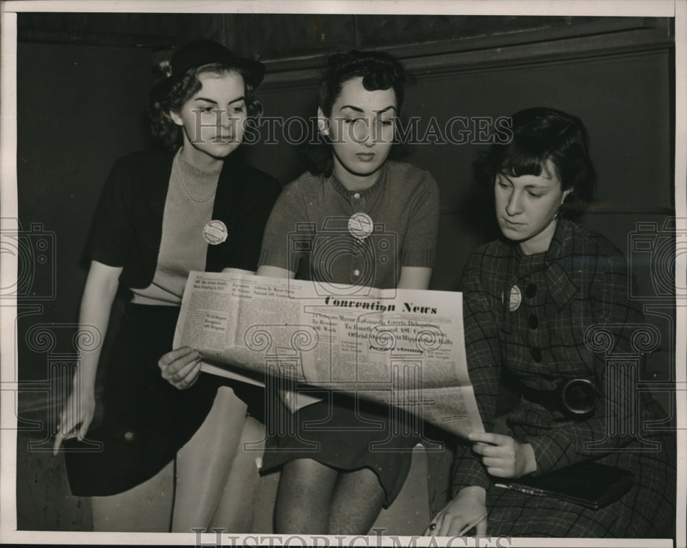 1938 Press Photo American Student Union Opal Thomas Tiassa Kellman Elaine Pear- Historic Images