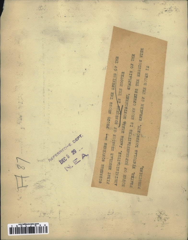 1929 Press Photo Opening of Hoover Administration First Regular Session Congress