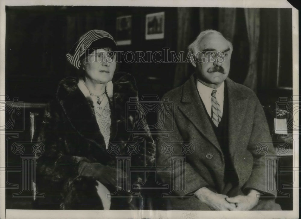 1930 Press Photo Sir John Fagge with Bride, Mrs. Murdoch of Boston- Historic Images