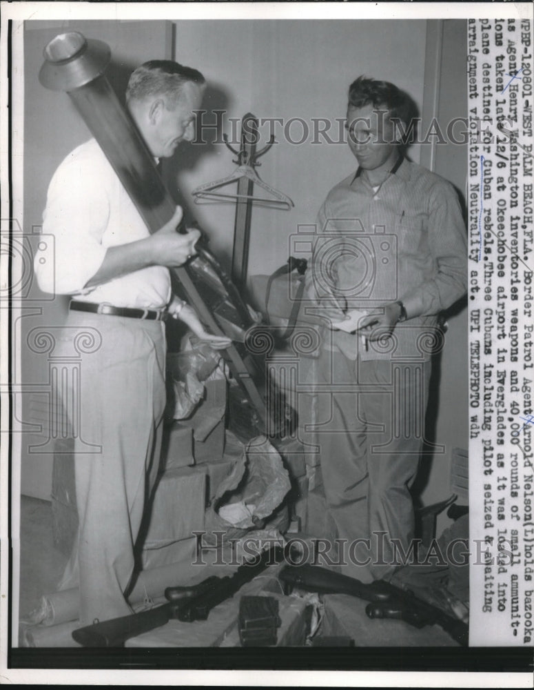 1958 Press Photo Border Patrol Agent Arnold Nelson &amp; Henry Washington- Historic Images