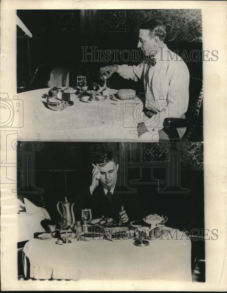 1925 Press Photo Upper Photo correct food for hot spell: Milk, Salad, Fruit