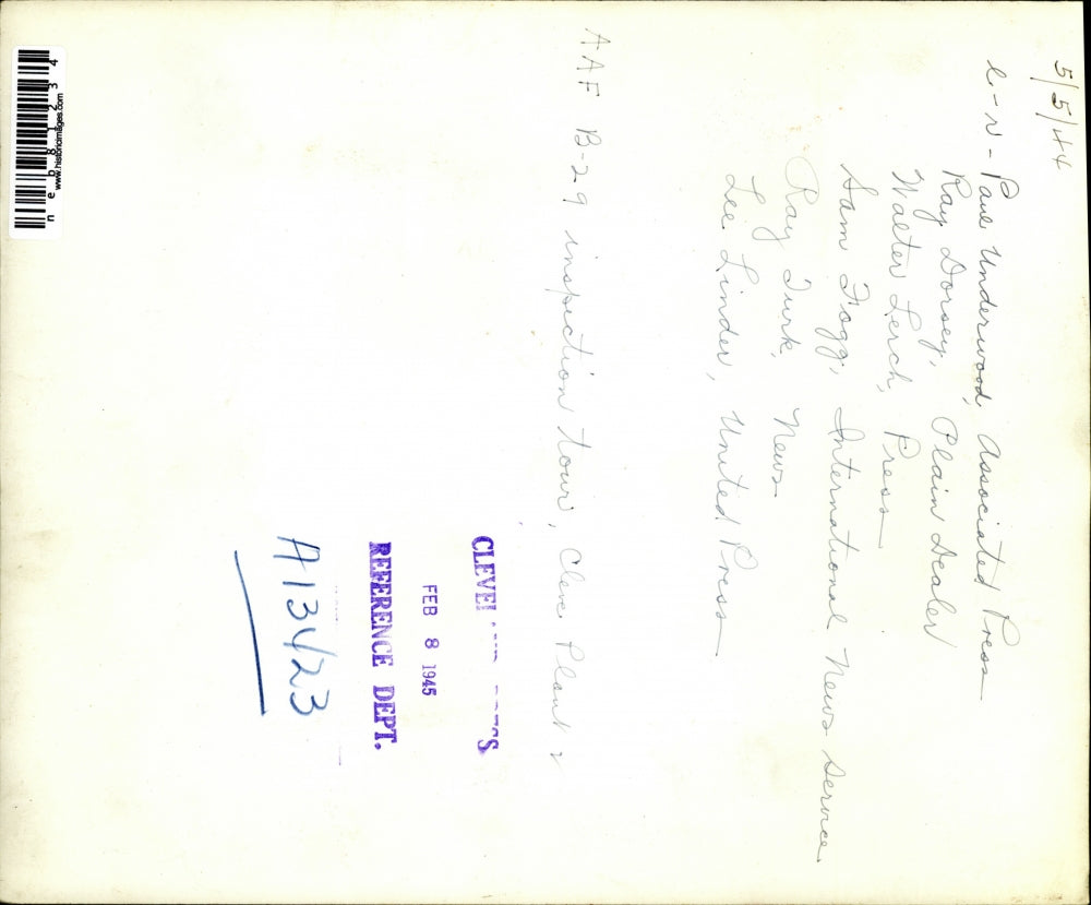 1945 Press Photo AAF B-29 from Cleveland bomber plant, Underwood,Dorsey,Lerch