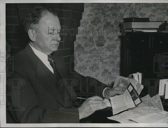 1934 Press Photo Dr William Wirt, educator from Gary, Ind.- Historic Images