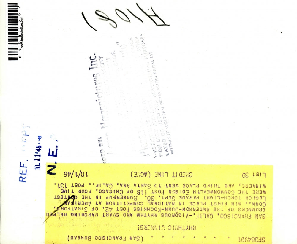 1946 Press Photo Anderson-Dunn-Kochkiss Post 42 Marching Band Winners