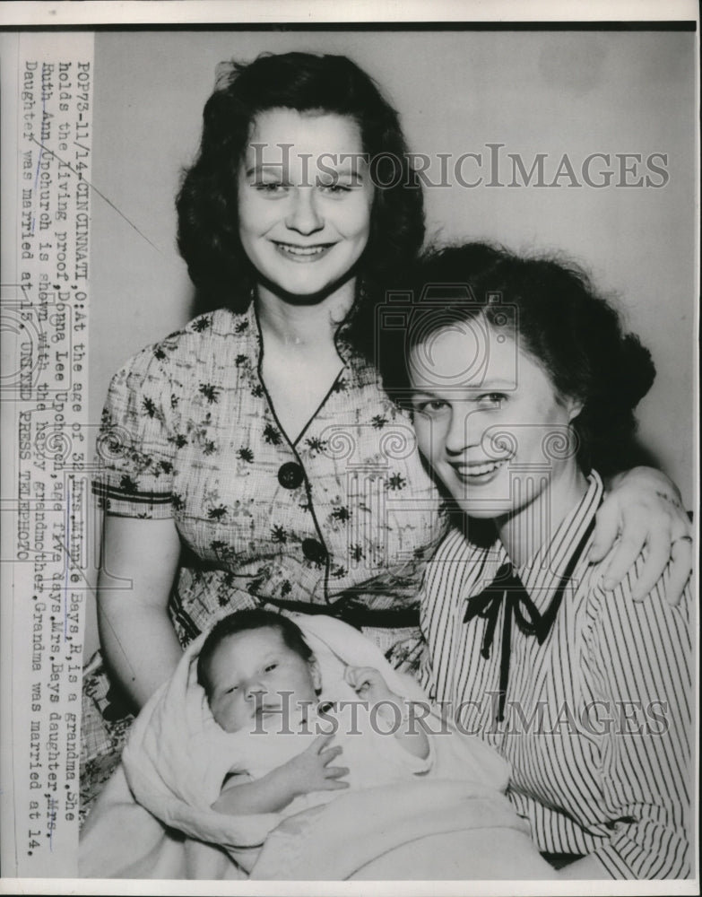 1959 Press Photo Mrs. Minnie Bays Daine Lee Upchurch, - Historic Images