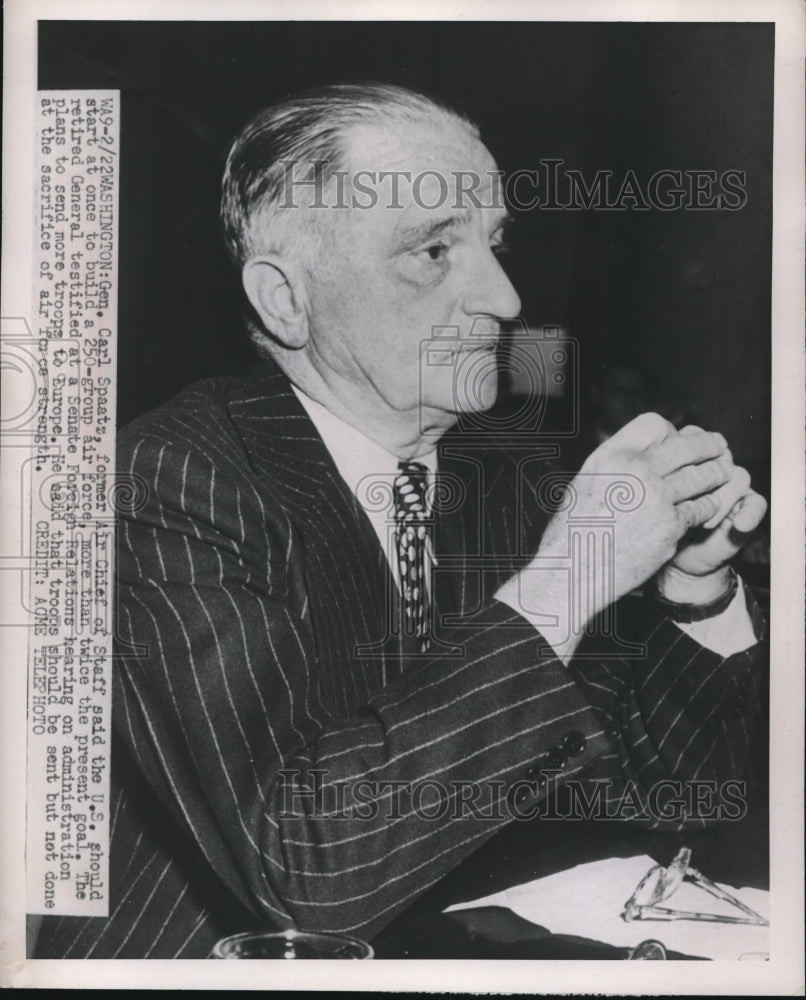 1951 Press Photo Wash.D.C. GEn Carl Spaatz, former Air Chief of Staff- Historic Images