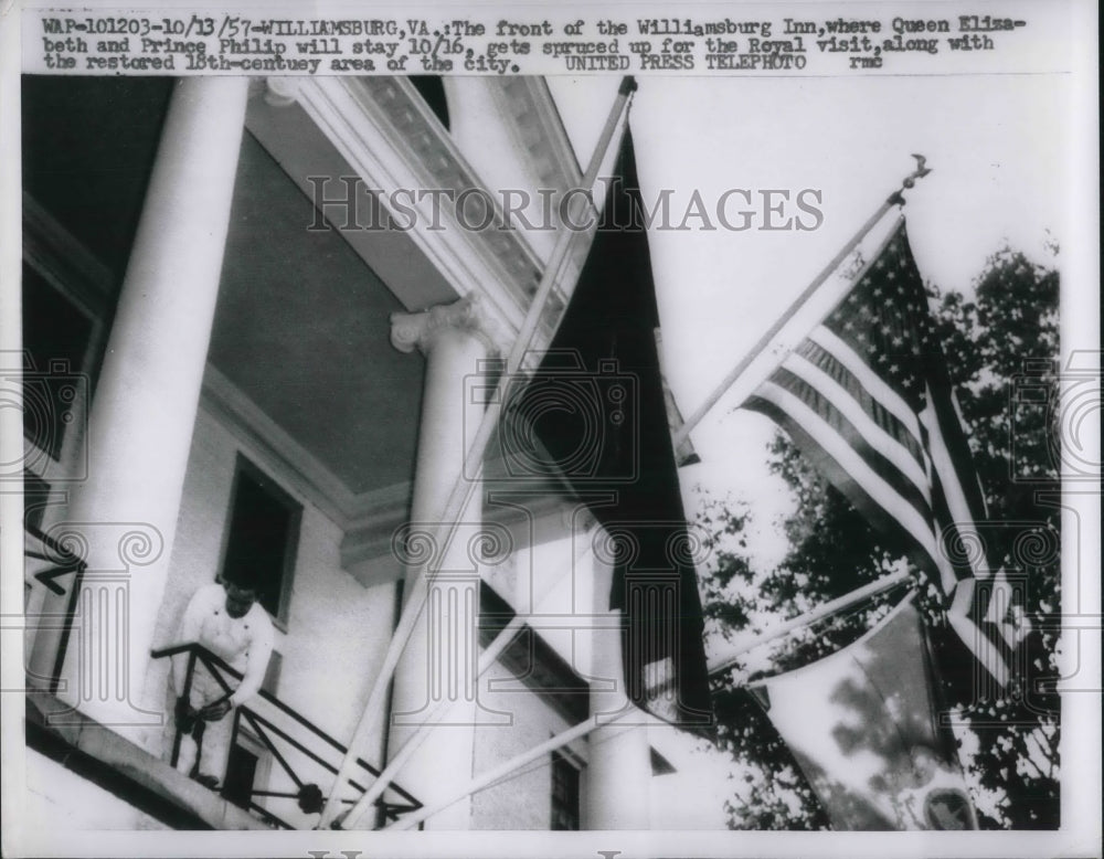 1957 Press Photo Williamsburg, VA Inn for Queen Elizabeth&#39;s stay- Historic Images